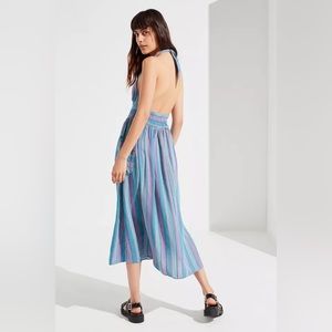 Urban Outfitters Betsey Linen Halter Midi Dress